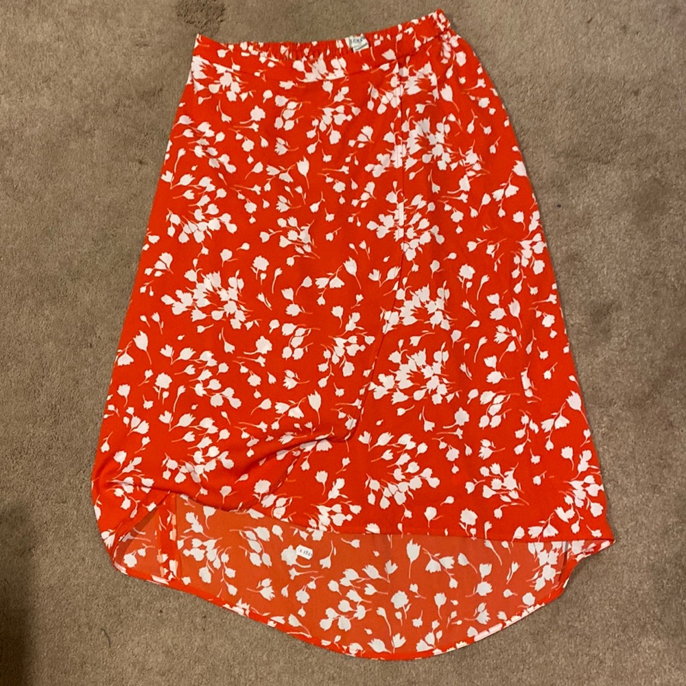 Red flowered skirt